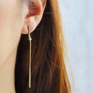 NWT Knot Drop 14 K Gold Plated Dangle Earrings Wanderlust & Co